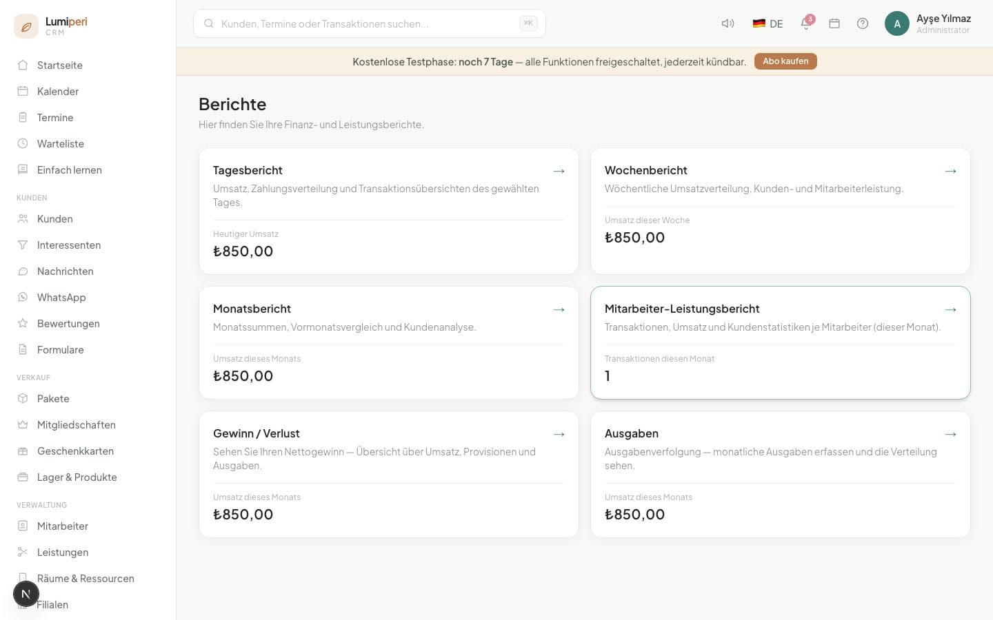 Umsatz- und Gewinnbericht
