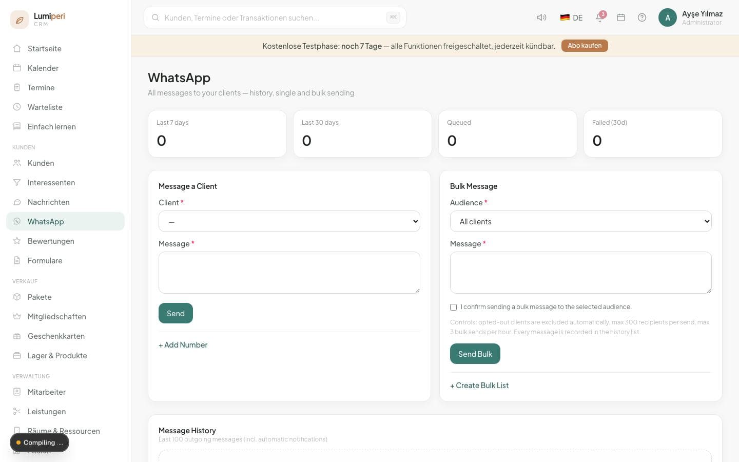 WhatsApp-Nachrichtenverlauf